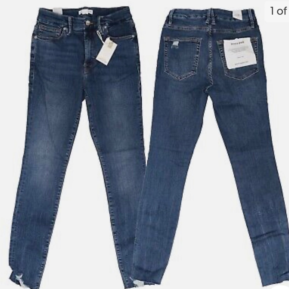Good American Good Legs Chewed Hem Jeans